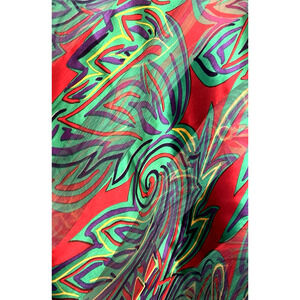 Vtg Large Signed MARC ROZIER PARIS Colorful Ribbed 100% Silk Scarf M/I France